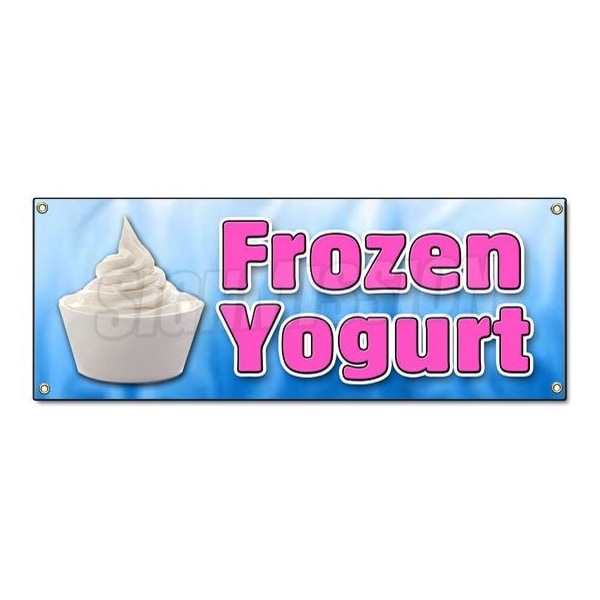 Signmission FROZEN YOGURT BANNER SIGN yoghurt self soft serve homemade toppings style treat B-Frozen Yogurt - main